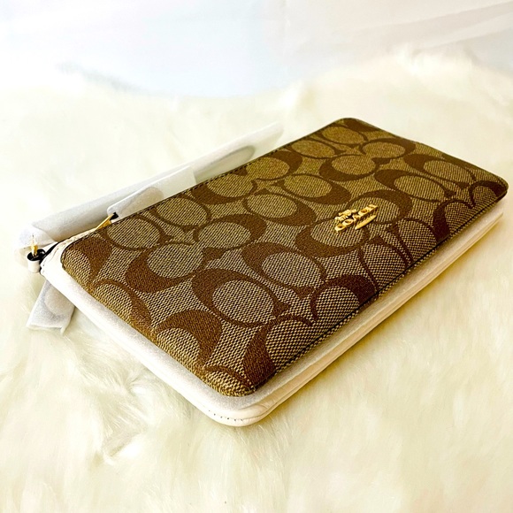 NWT Coach Double Zip Large wristlet wallet in Signature Canvas - Picture 2 of 11